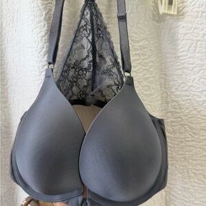 Victoria's Secret Gray Lace Racerback T-Shirt Bra